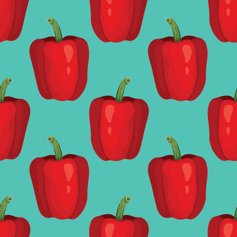 just red pepper hand draw vegetable seamless pattern design vector