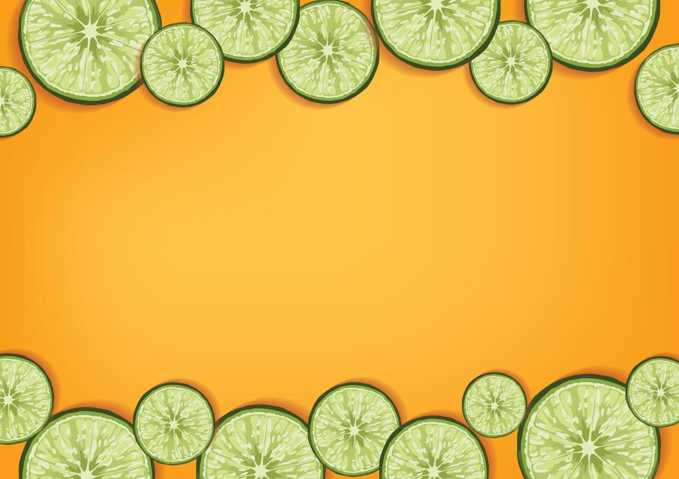 limón de frutas y verduras frescas sobre vector de fondo amarillo