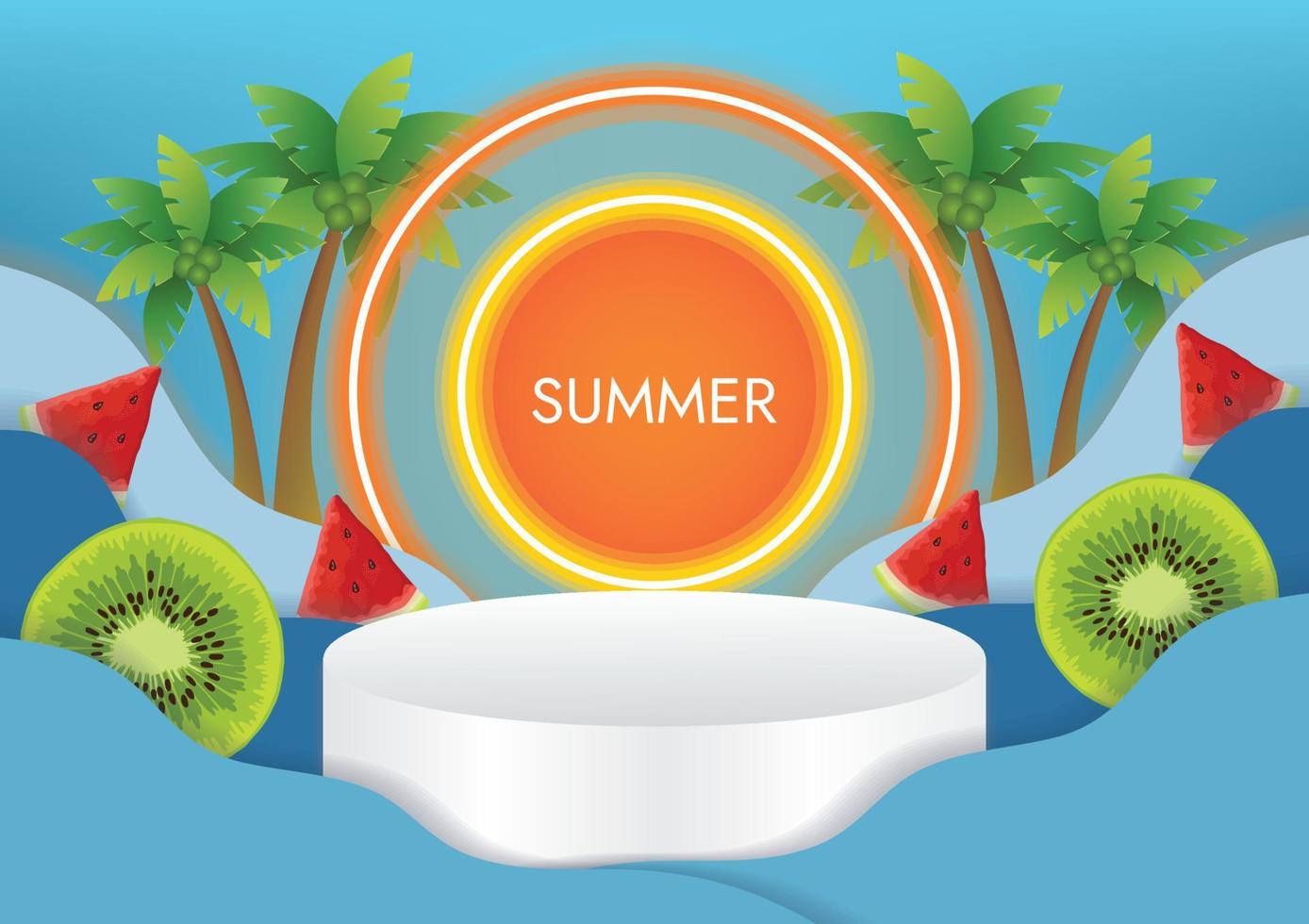 big sun and summer sale promo banner background vector