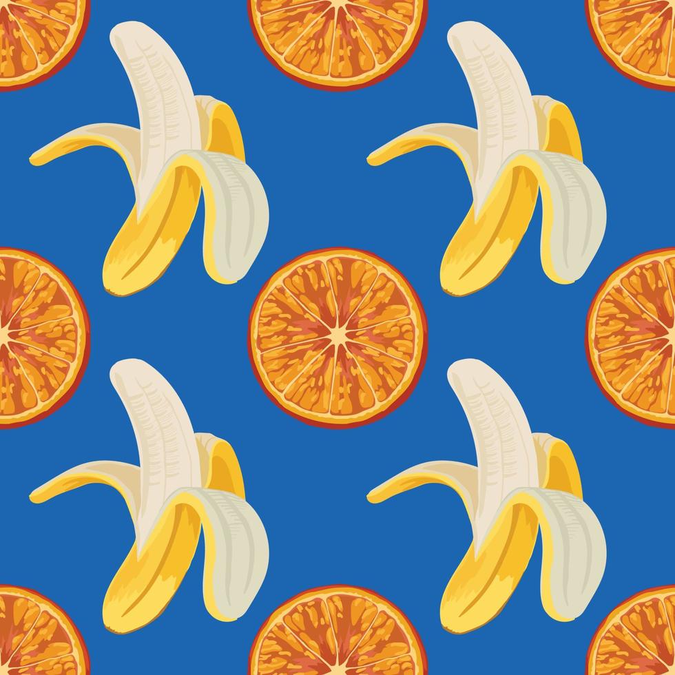 banana and cute orange pattern design seamless vector