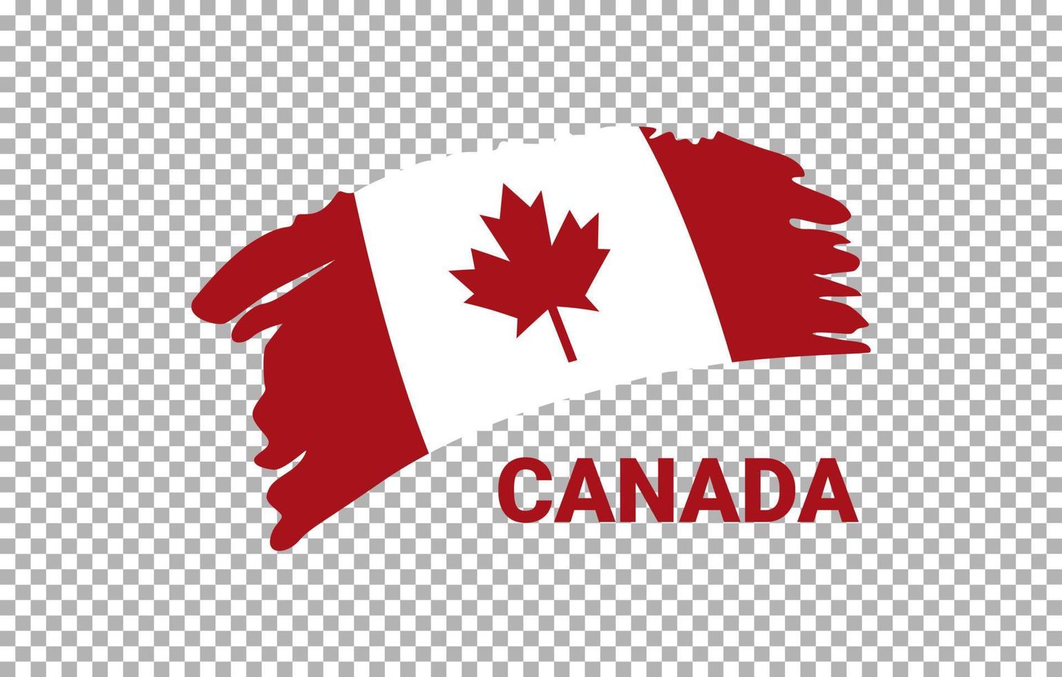 bandera de canadá con fondo transparente vector