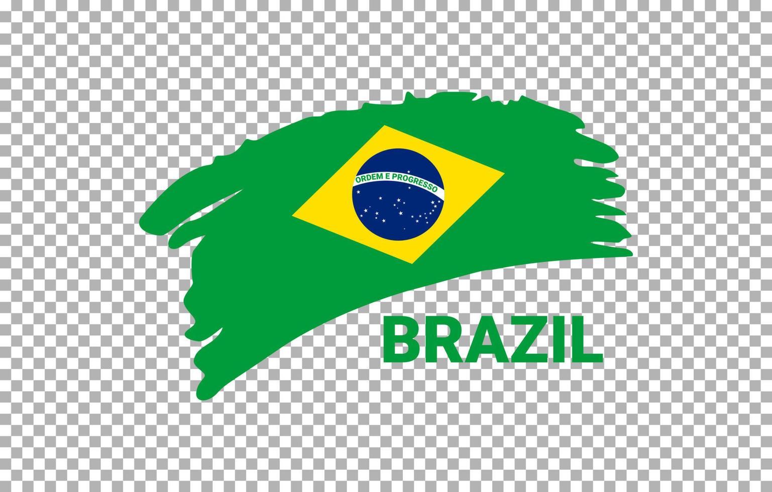 Flag of Brazil with transparent background vector
