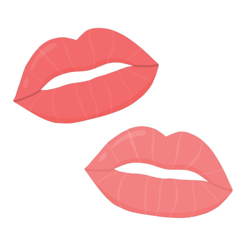 Beautiful female lips. Red lips. Vector illustration.