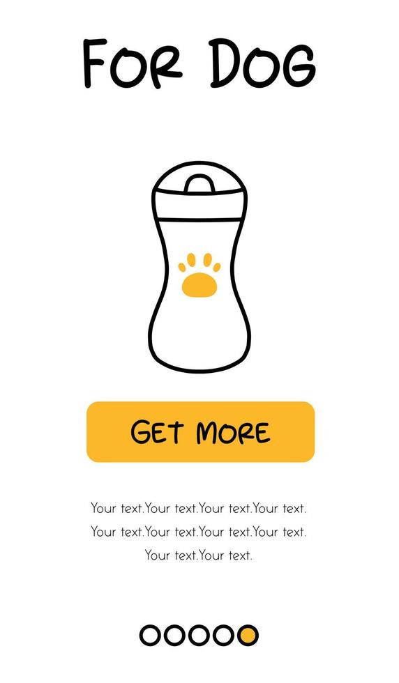 Screenshots of the pet store and mobile application. Menu banner vector template for website and app development. Pet shop templates for store. Templates for dogs.