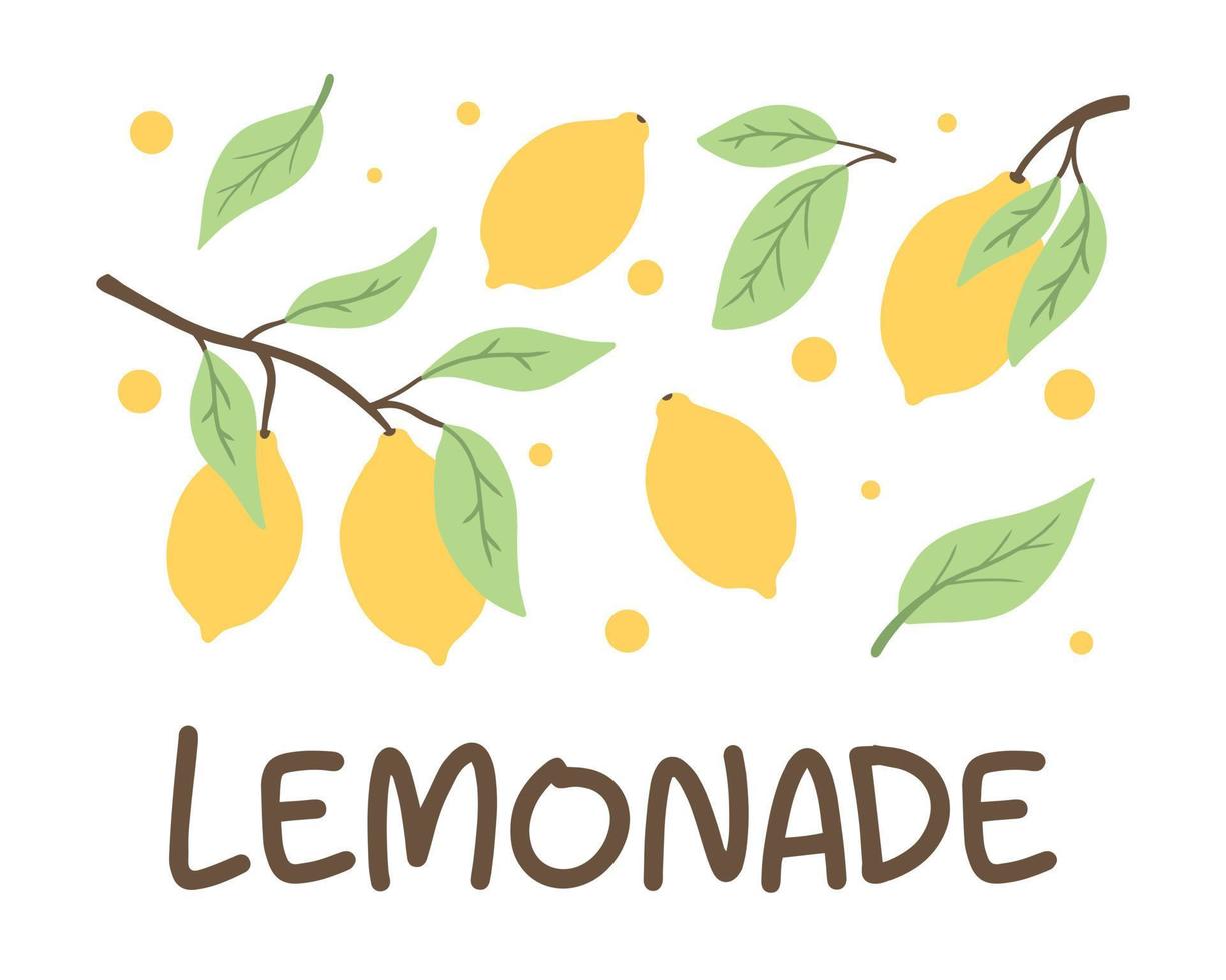 Illustration with lemons.Lemonade concept.Vector illustration. vector