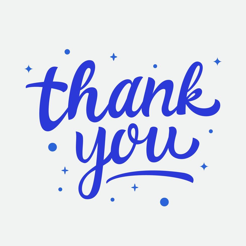 Thank You Script Lettering. Hand drawn lettering. Thank You calligraphy. Thank you card. vector