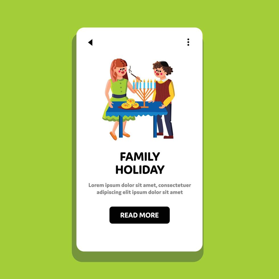 Family Holiday Celebrate Couple Together Vector Illustration