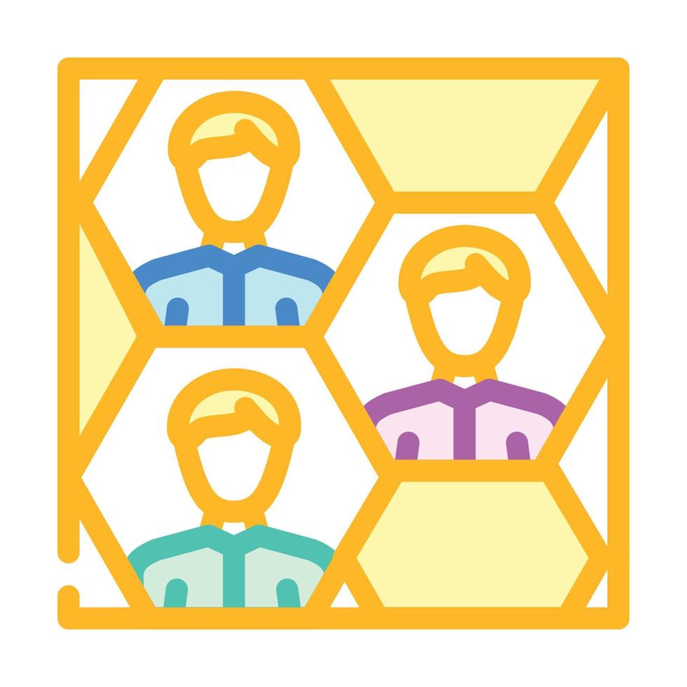 honeycomb networking color icon vector illustration