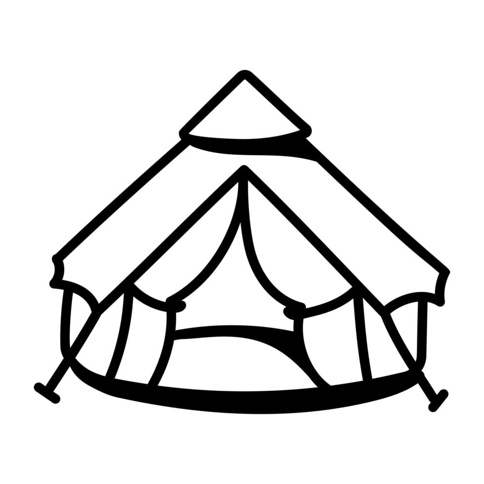 Catch a sight of this doodle camping tent icon vector