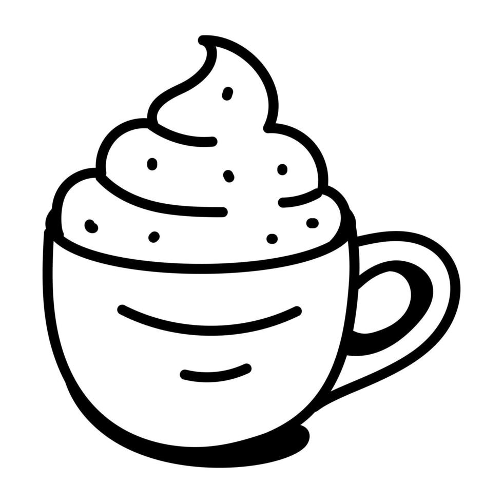 A mug of coffee doodle icon vector