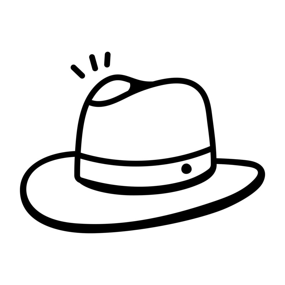 Doodle editable icon of a hat vector