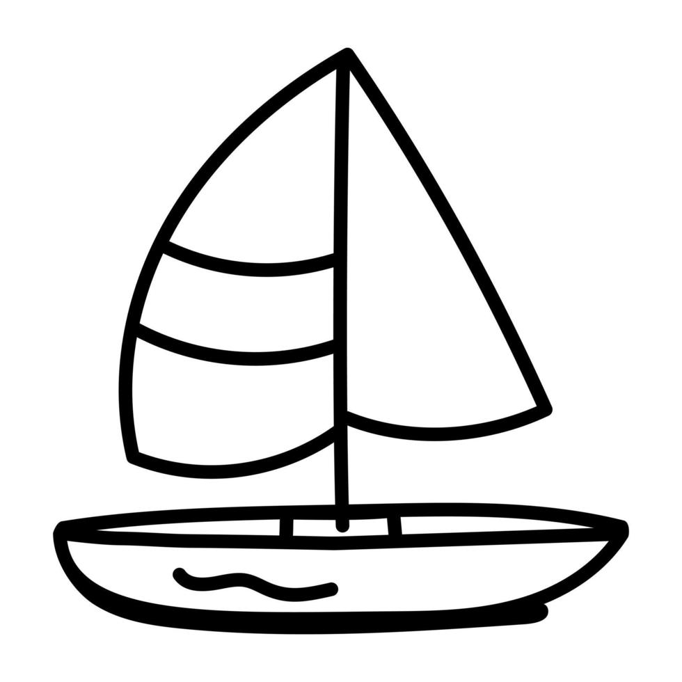un icono de yate en el diseño de línea vector