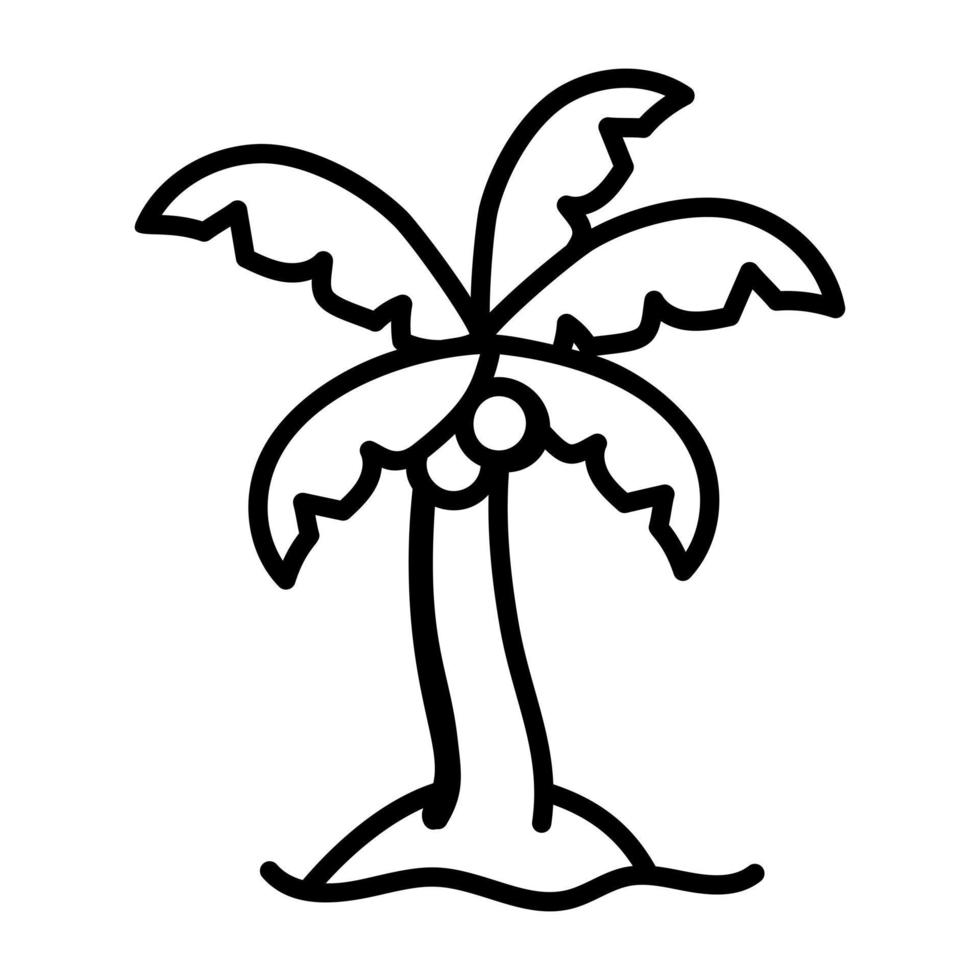 A hand drawn icon of a palm tree vector