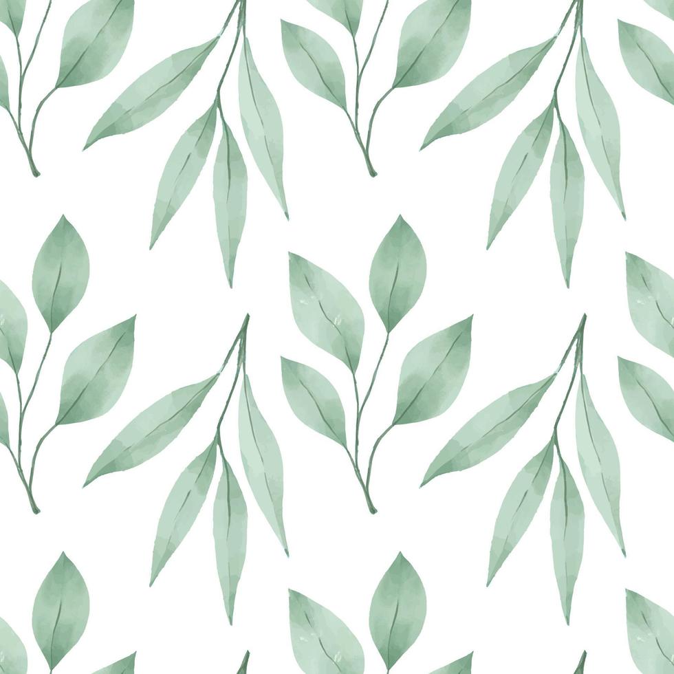 leaf floral nature watercolor seamless pattern vector