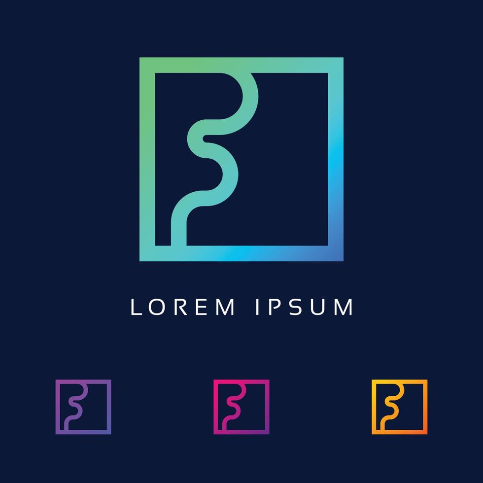 Letter F Box logo icon design template elements vector