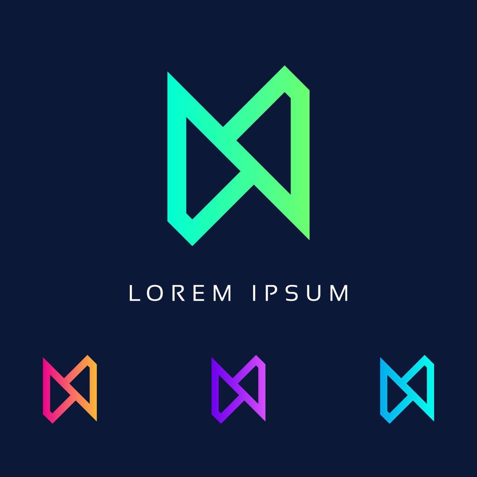 technology logo design vector - Unique Minimal Style colorful Technology logo - Abstract technology logo