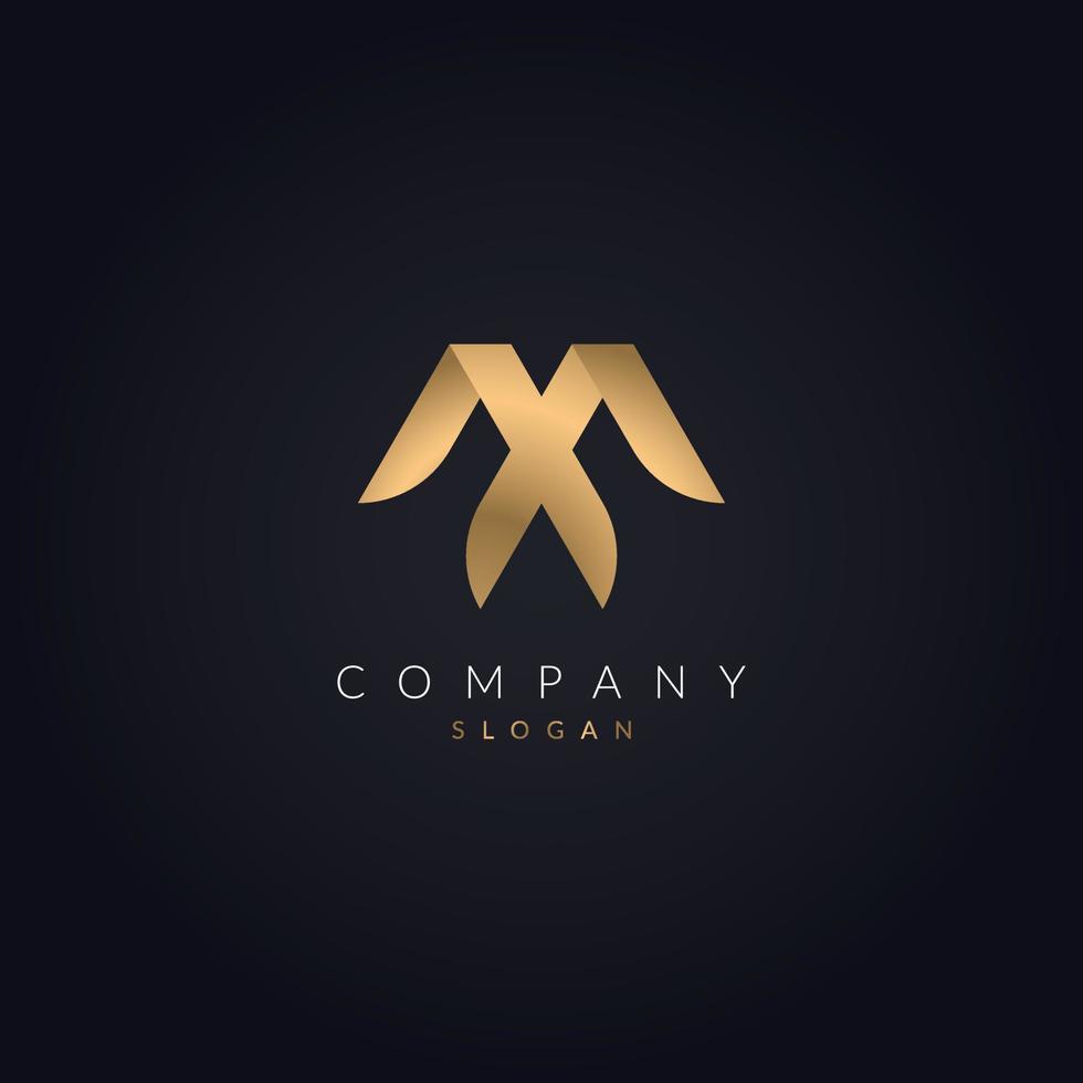 Creative Logo Design by Letter M, Elegant alphabet M luxury vector