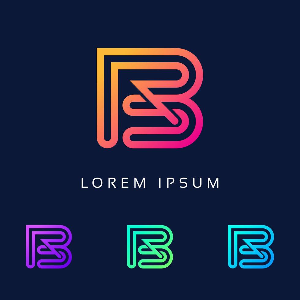 colorful BR RB Minimal letter logo design. typography Font B R creative vector Modern icon monogram.