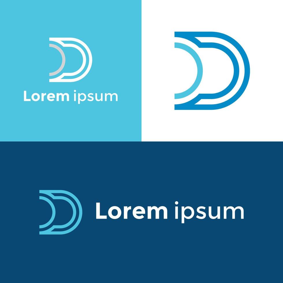 Letter D Exclusive logo design template elements - Typography D C Font unique modern icon Vector. vector