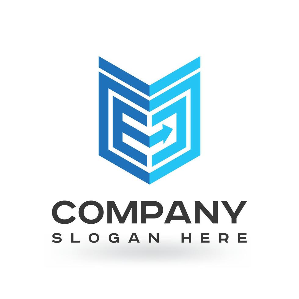 elementos de plantilla de vector de icono de logotipo de letra ec, moderno, corporativo, moderno, único, forma de polígono