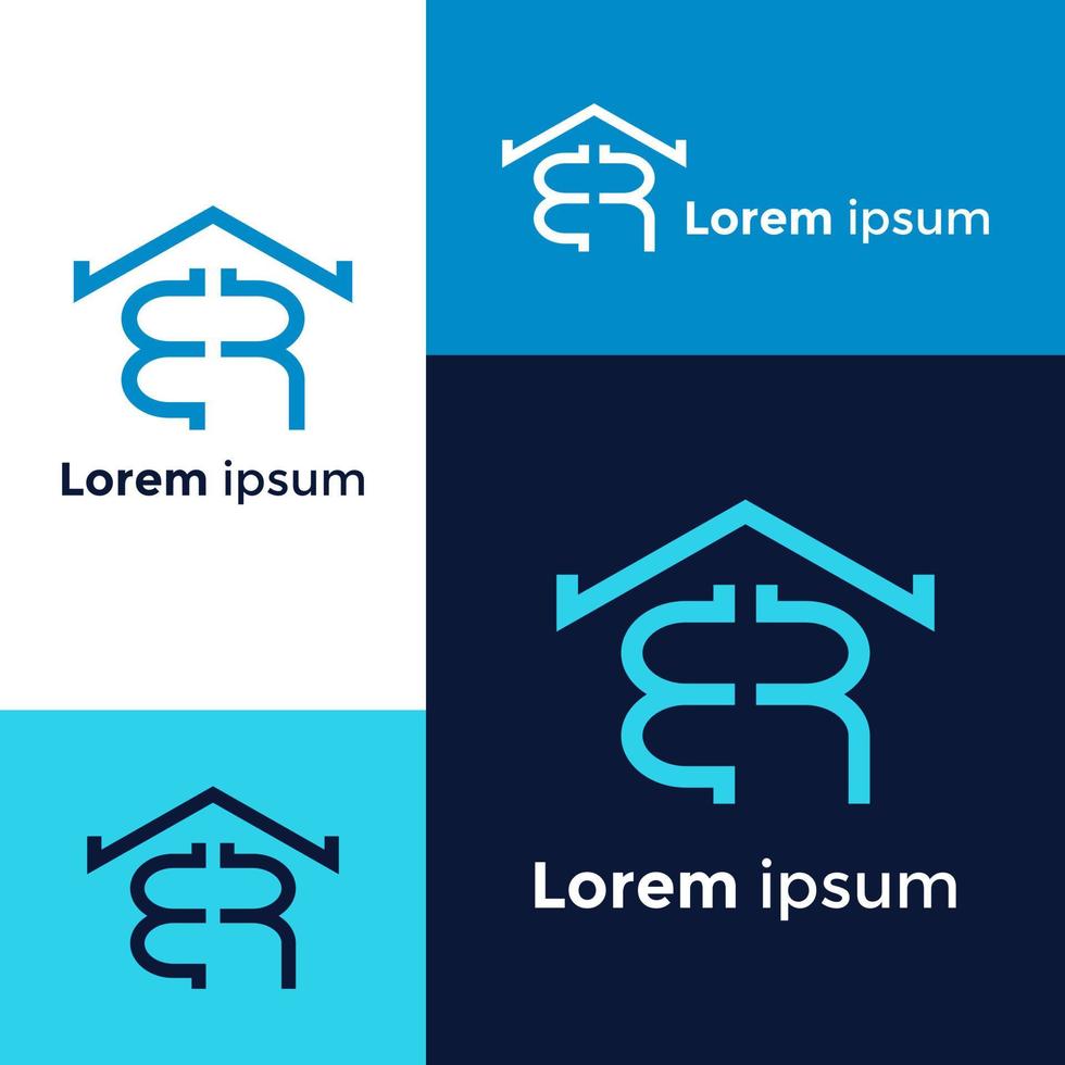 diseño de logotipo inmobiliario br, negocio identificar letra inicial br icono moderno vector