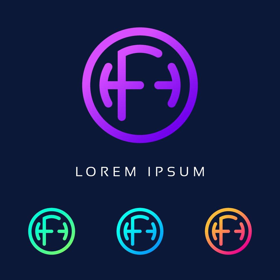 Typography HF Letter Exclusive modern logo, unique Classic Alphabet HF FH Icon Monogram Vector Template