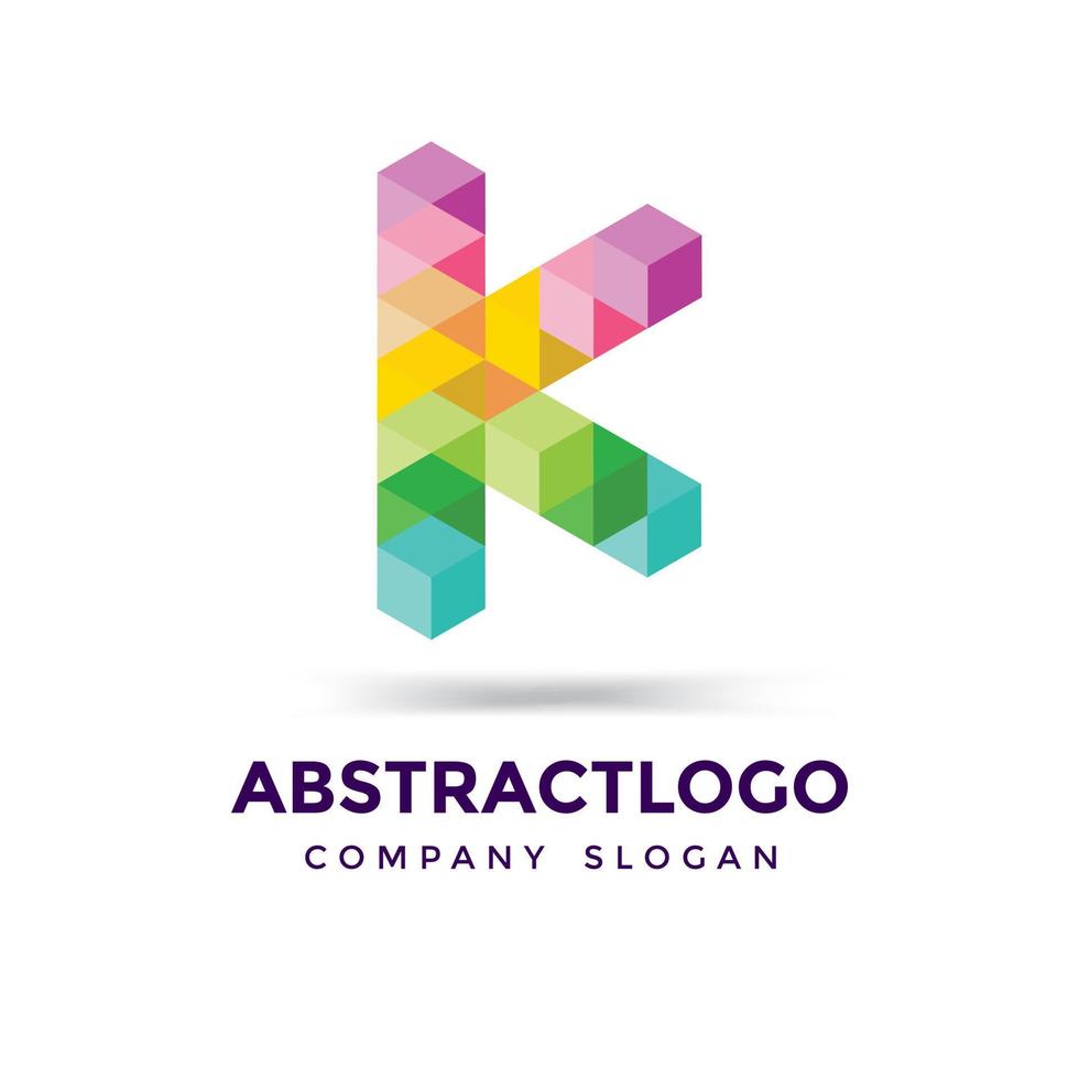 colorful logo K Letter vector design template. creative K icon unique monogram.