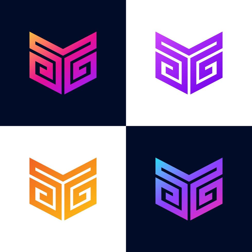 concepto de diseño de vector creativo de icono de logotipo de letra m