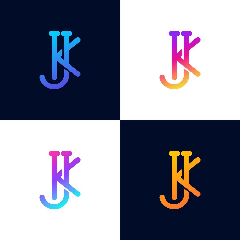 plantilla de vector de elemento de diseño de logotipo de letra kj