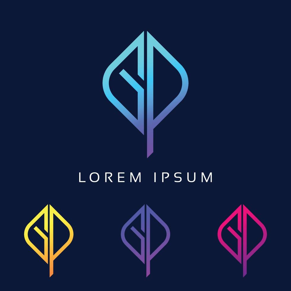 GP letter logo Icon design vector template