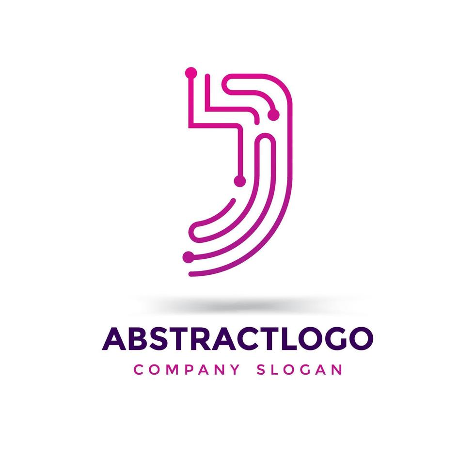 dot letter J logo technology Icon design. alphabet J monogram vector template