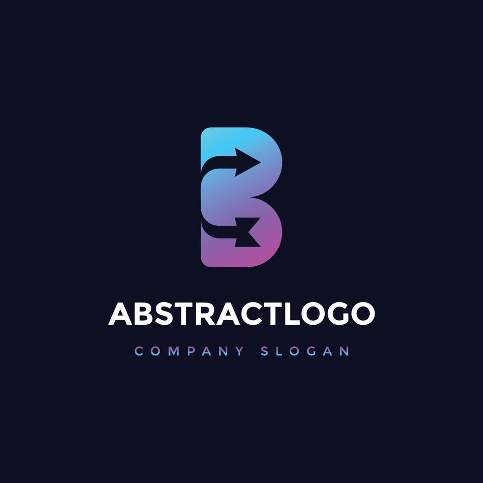 modern Letter B logo icon design template elements vector sign with an arrow.