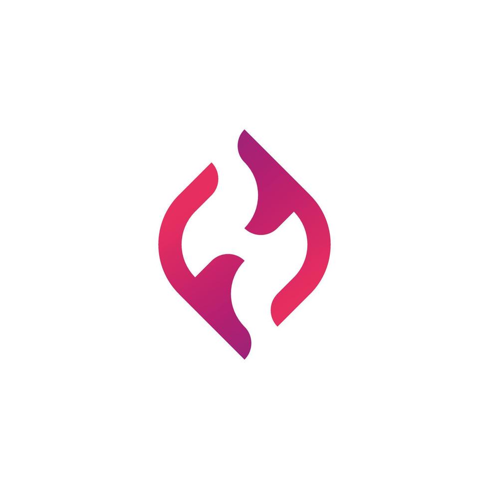 Letter HF concept logo icon design template elements vector