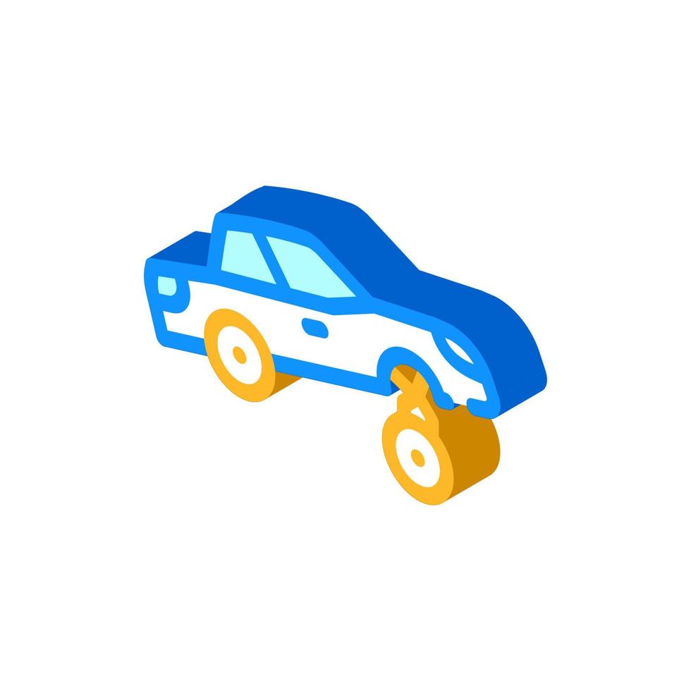 car rapper isometric icon vector illustration flat