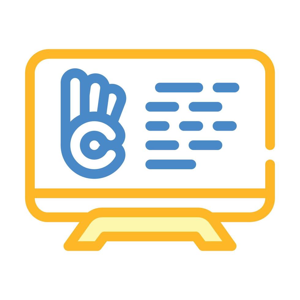 sign language translation and subtitling color icon vector illustration