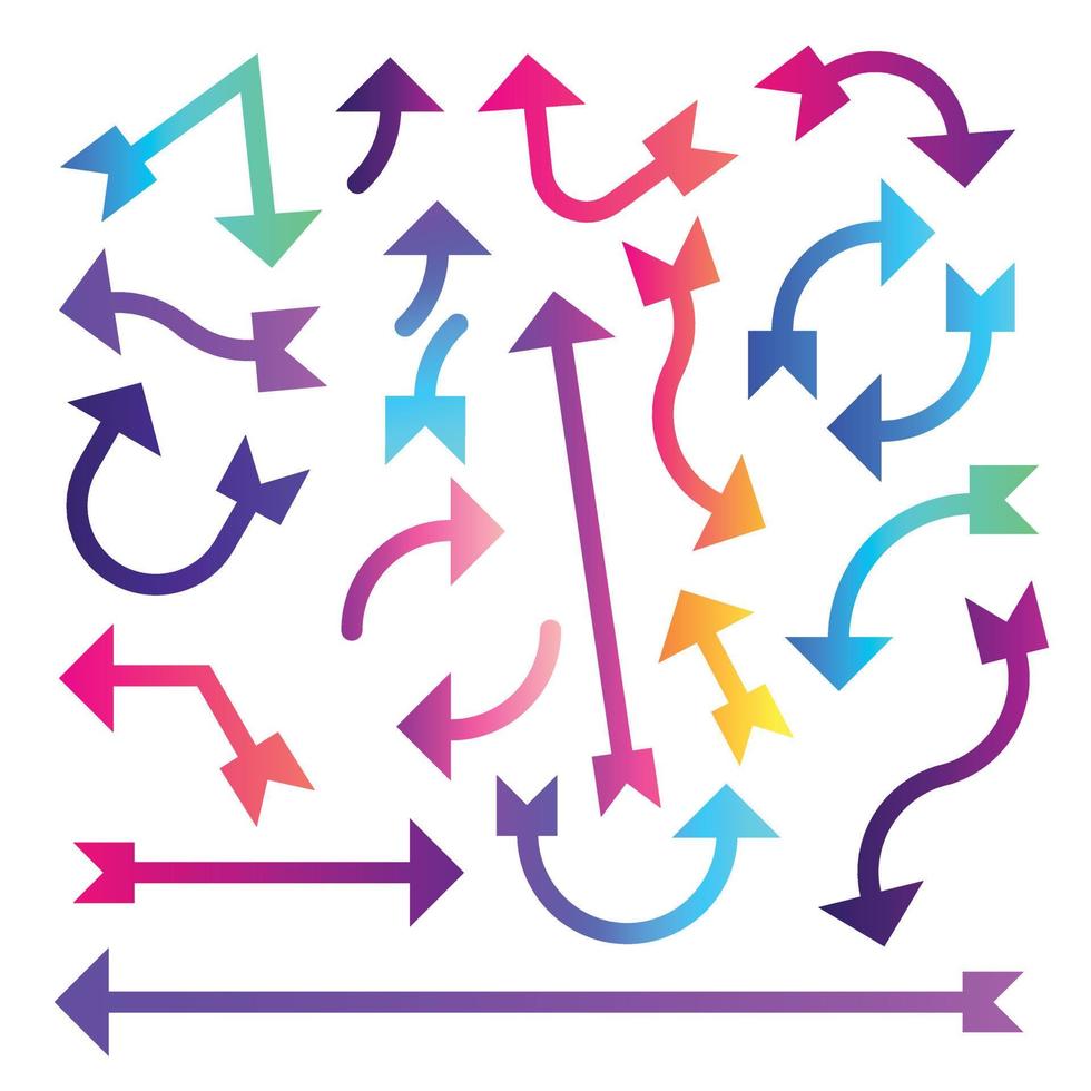 conjunto de flechas - conjunto de diseños de flechas de colores en diferentes estilos - muestras iconos de conjunto de flechas de colores - iconos de conjunto de flechas artísticas vector