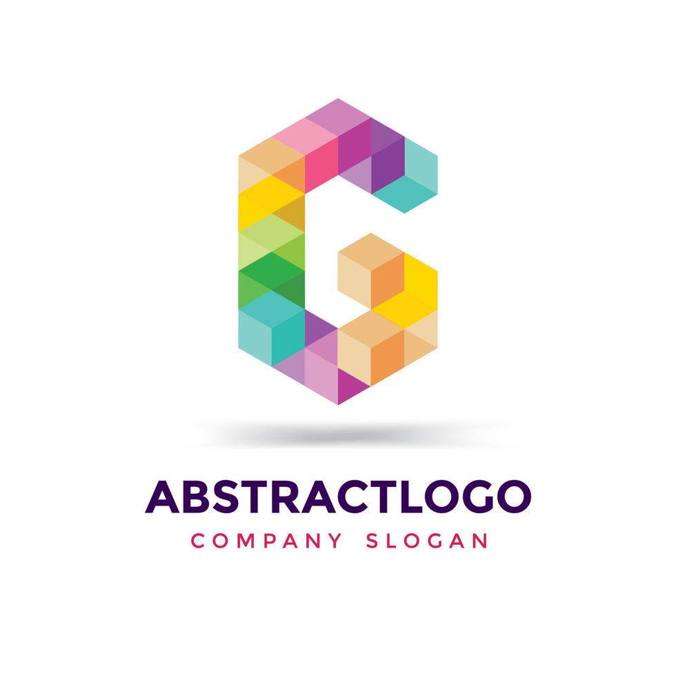 logotipo de letra creativa g elemento de diseño colorido, plantilla de vector de monograma del alfabeto g.