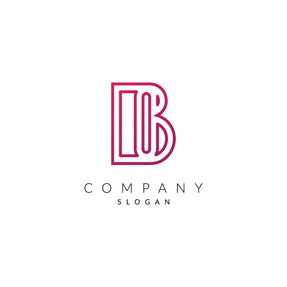 forma creativa y moderna del elemento vectorial del icono del logotipo de la letra b. vector