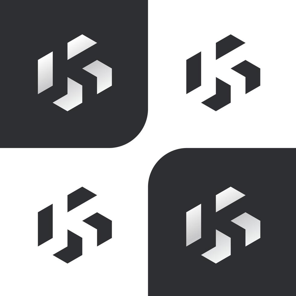 initial logo K letter design, K alphabet creative modern unique Vector icons template black and white color.