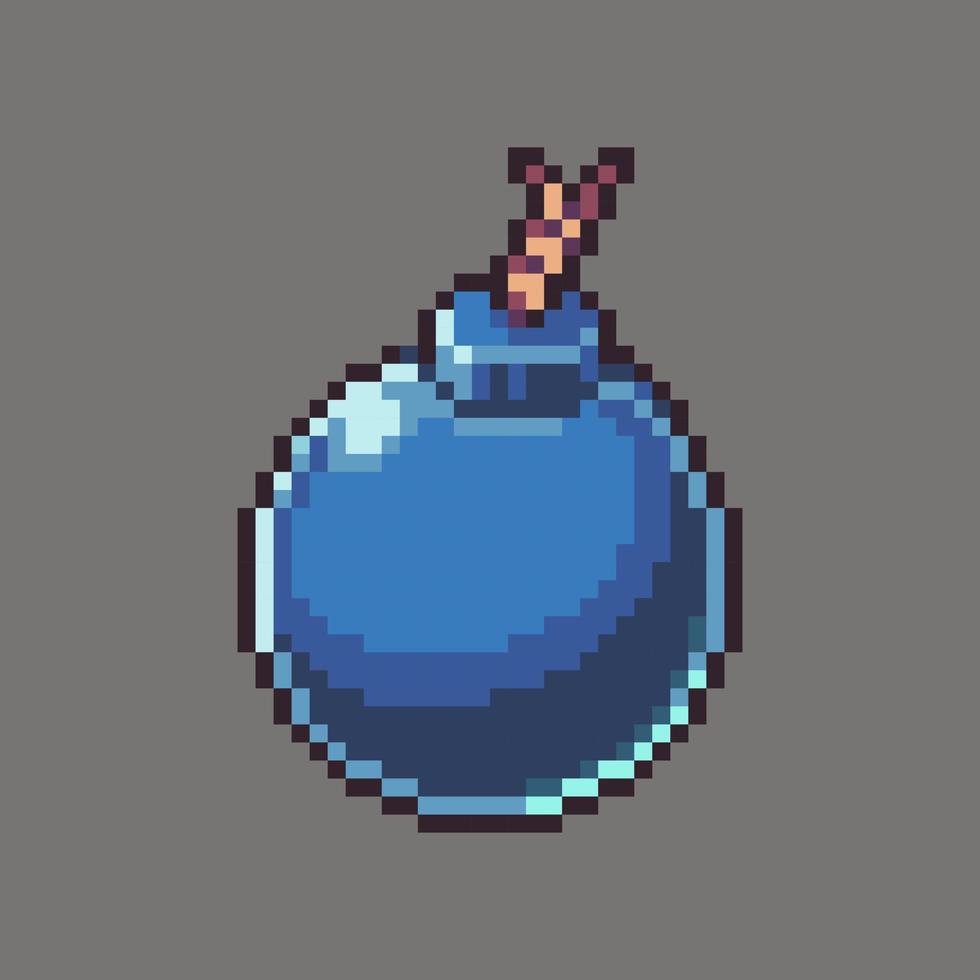 pixel art bomb dynamite grenade vector illustration