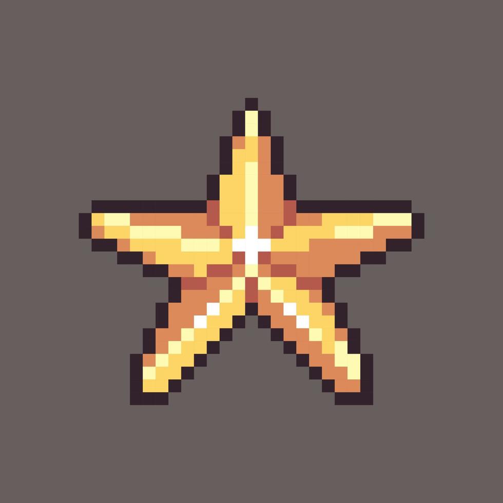 icono de estrella amarilla de estilo pixel art totalmente editado aislado en un fondo blanco para juegos, aplicaciones móviles, diseño de afiches y propósito impreso. vector