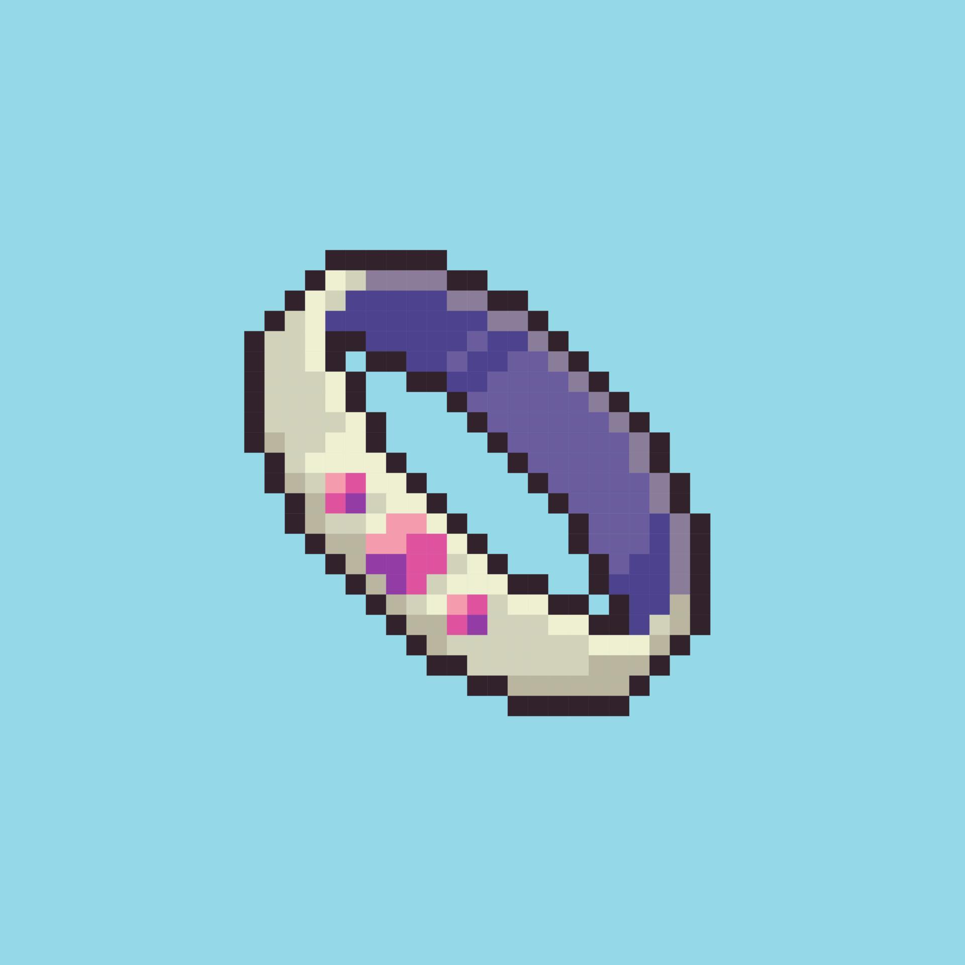 Editable vector ring pixel art illustration for game development, game