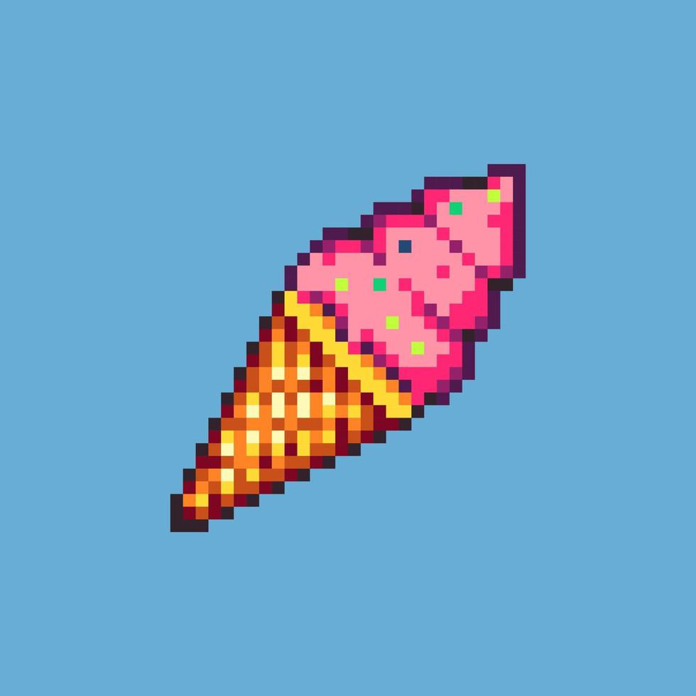 ilustración de vector de helado de pixel art completamente editable