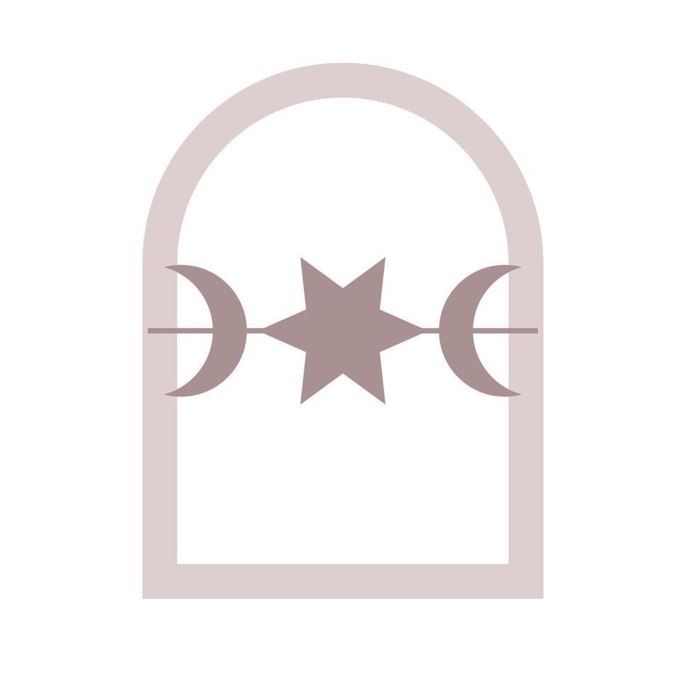 icono de símbolo gráfico boho minimalista. elemento de icono de decoración de silueta minimalista boho simple para impresión de camiseta o póster vector