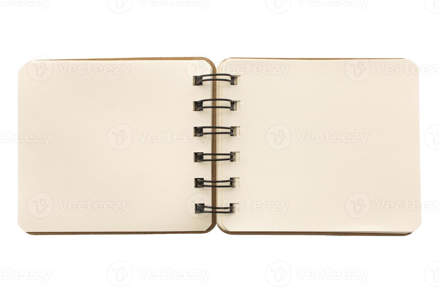 empty notebook isolated on white background photo