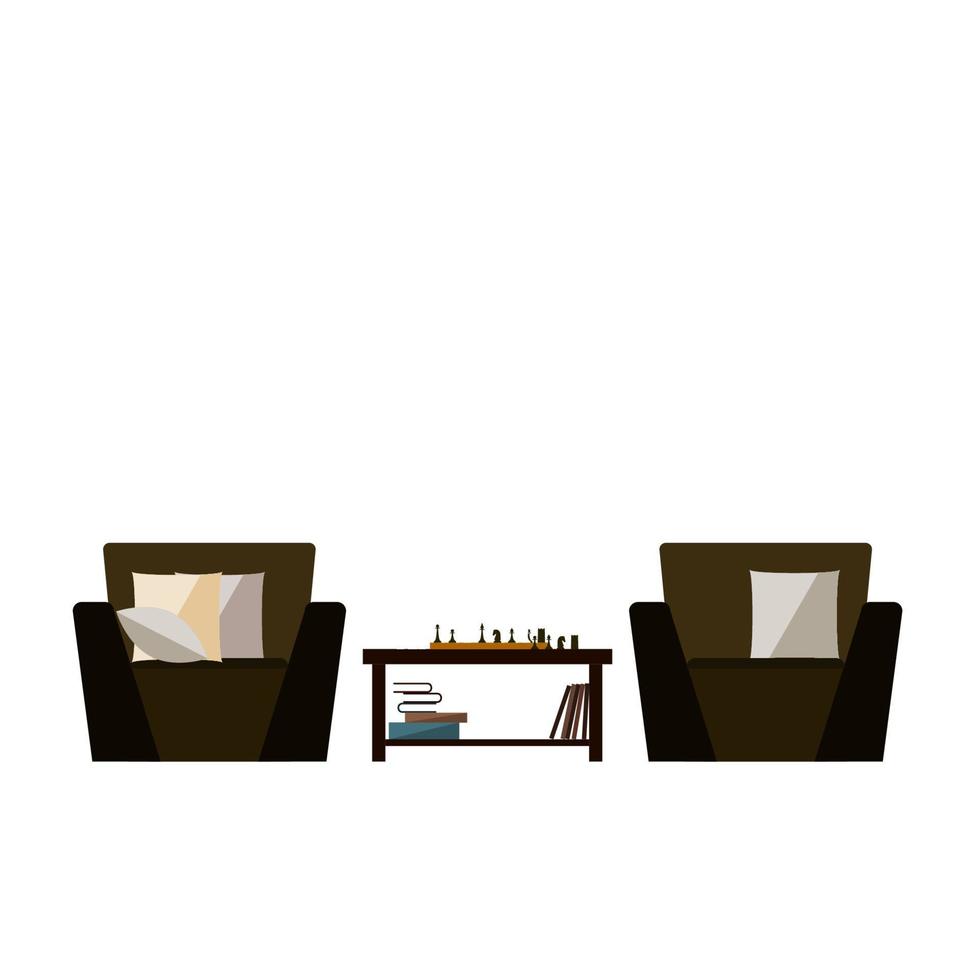Business Office Room Flat Simple Graphic Interior Pattern Background vector