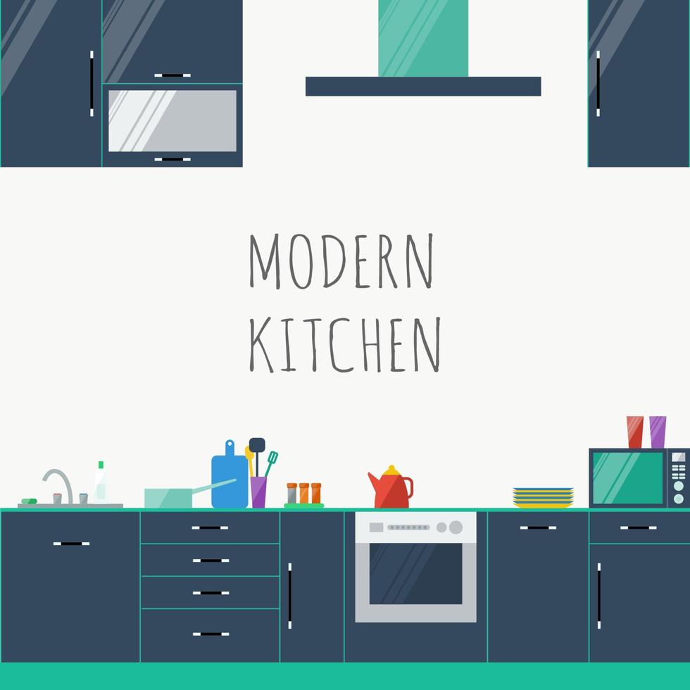 fondo de patrón de tarjeta de regalo de diseño plano de cocina minimalista vector