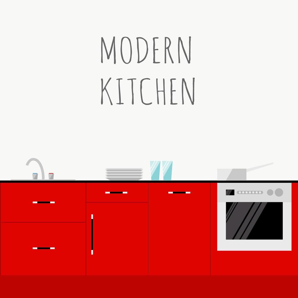 Minimalist kitchen Flat Design Gift Card Pattern background vector