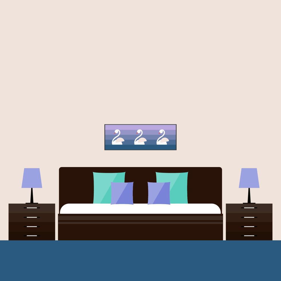 Interior Furniture Minimalist Funny Cartoon Decoration Card Background Template vector
