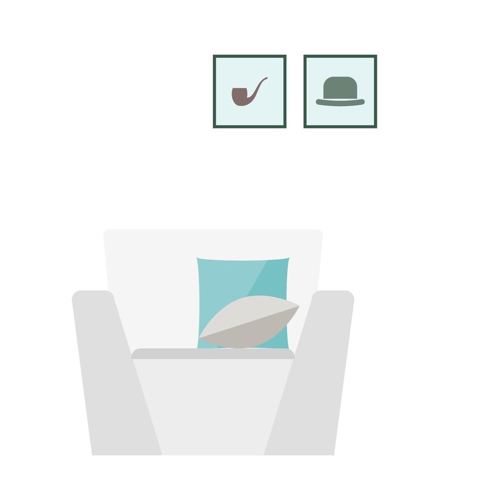 Business Office Room Flat Simple Graphic Interior Pattern Background vector